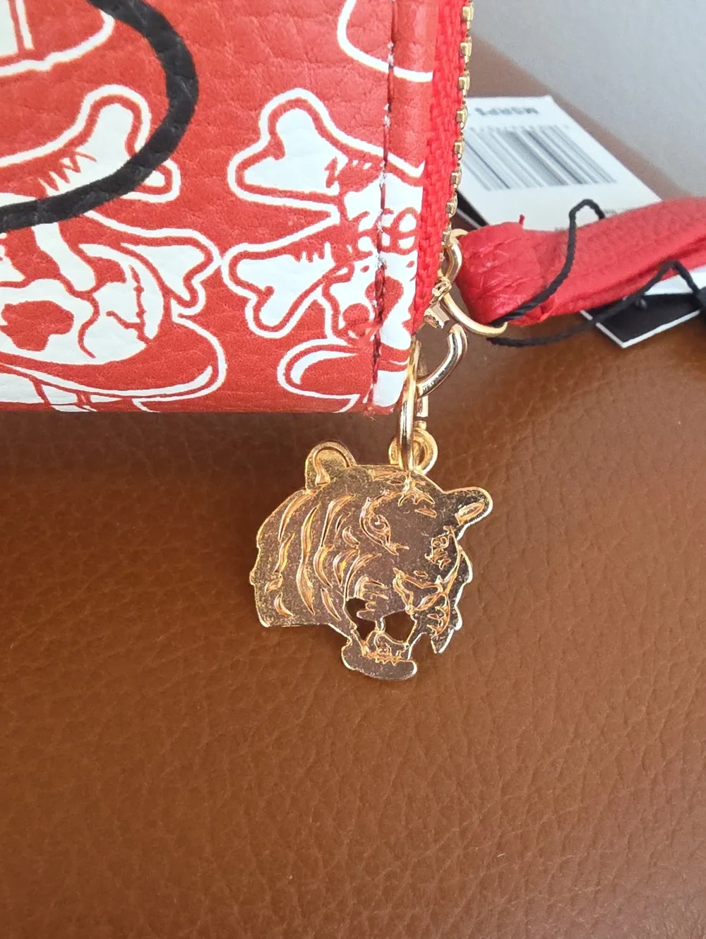 ED HARDY NWT Red Tattoo-Print Double Zip Large Wristlet